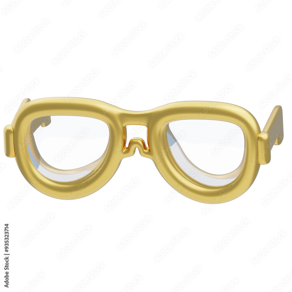 Gold Retro 3D Aviator Style Glasses Gold Retro 3D Aviator Style Glasses