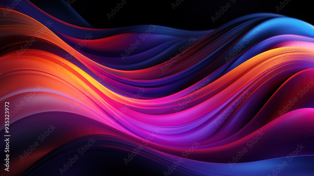Fototapeta premium Neon Waves Background