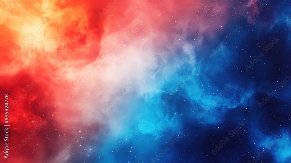 Fototapeta premium A vibrant cosmic scene with swirling colors and stars, evoking a sense of wonder.