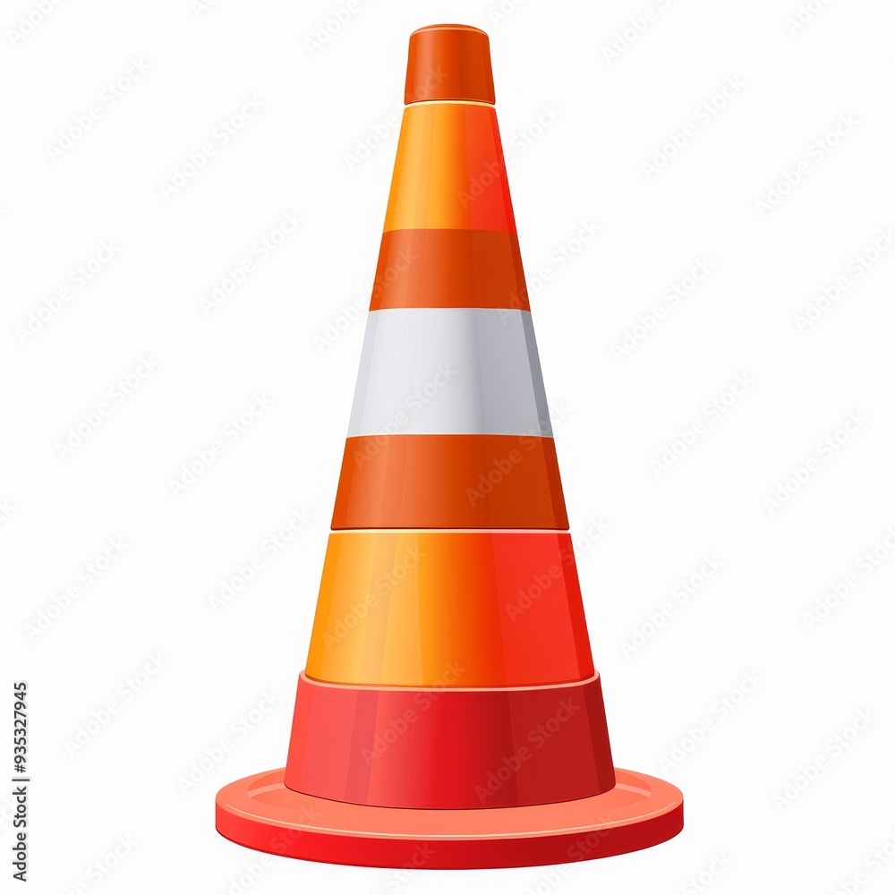 Orange and Red Traffic Cone with White Stripe Orange and Red Traffic Cone with White Stripe