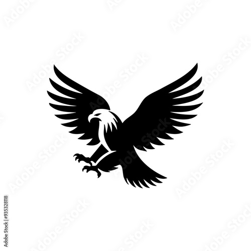 Eagle design with black color silhouette art