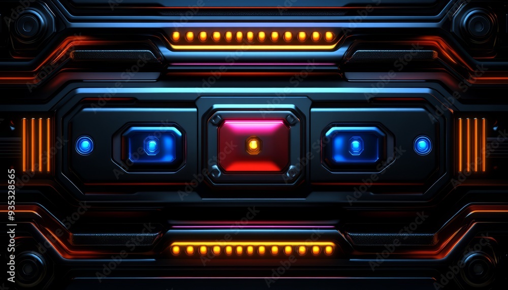 Obraz premium Futuristic Technology Interface with Glowing Lights