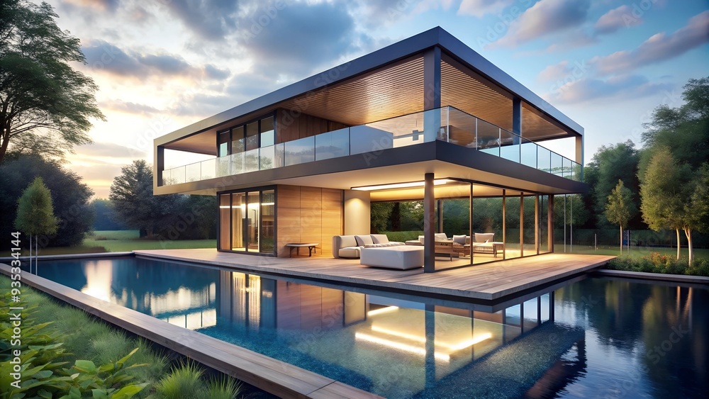Modern Minimalist Dream Home at Sunset