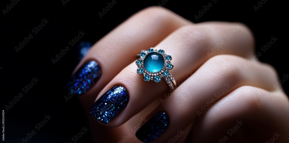 Sparkling Blue Gemstone Ring. Sparkling Blue Gemstone Ring.