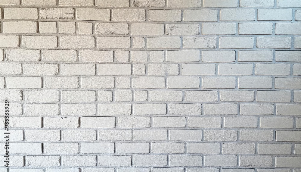 Abstract weathered high resolution texture old stucco light gray and aged paint white brick wall background in rural room, grungy blocks of stonework technology color horizontal architecture , ai