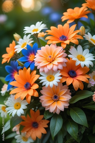 Bouquet of colorful and beautiful flowers, vertical composition