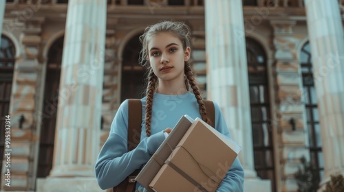 The student with books photo