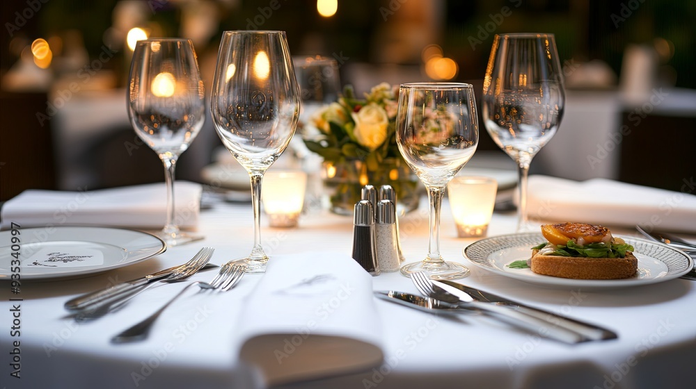 A table with four wine glasses and a plate of food A table with four wine glasses and a plate of food