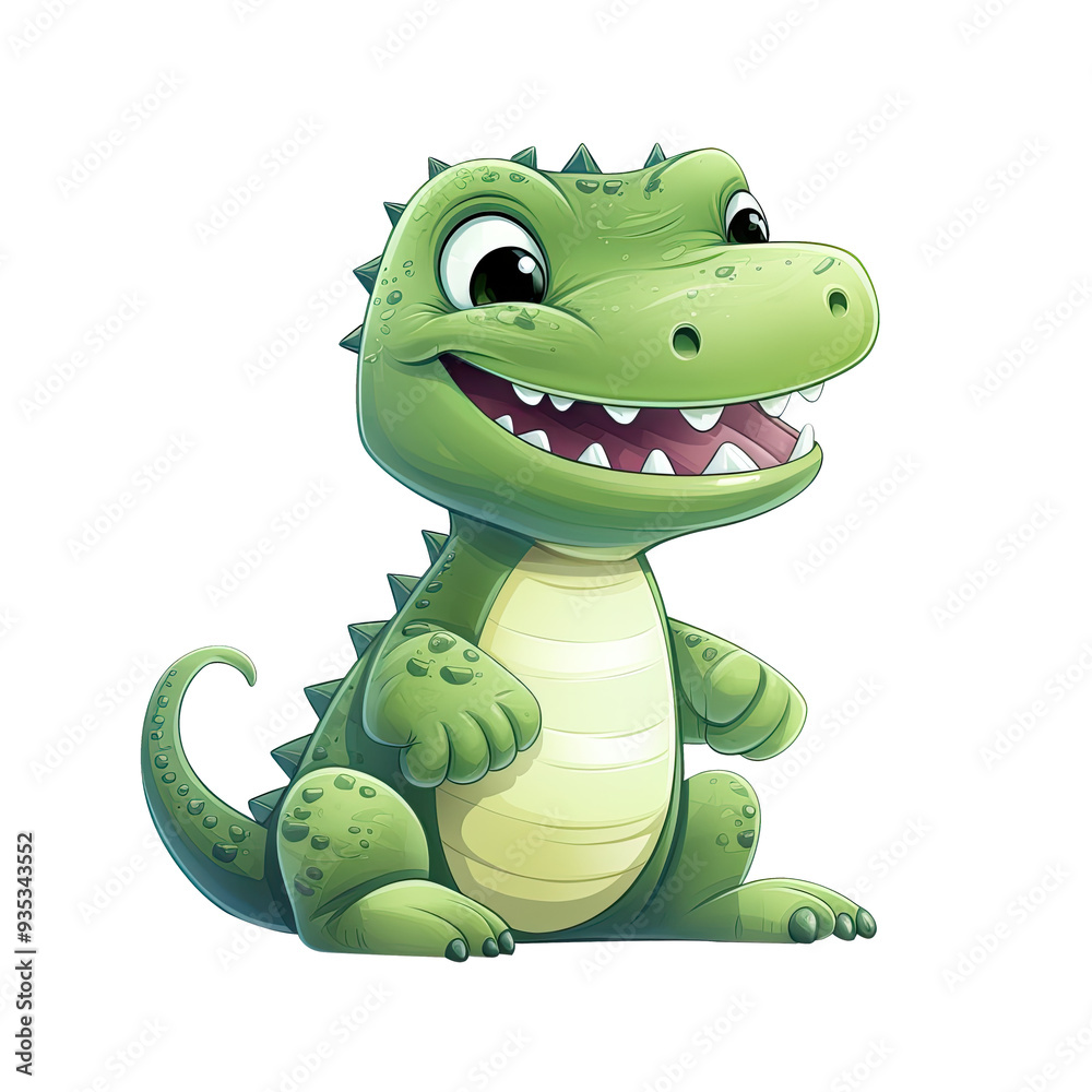 Fototapeta premium Cute Crocodile Smiling Clipart Image