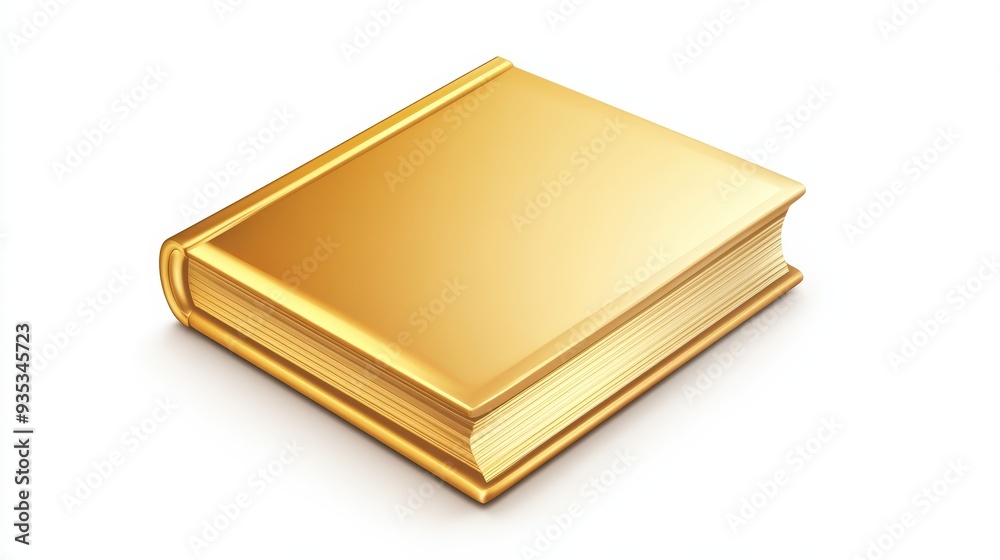 Gold Book , Isolated On White Background, Ideal For Education-Themed Designs And Knowledge Promotions . Generative ai Gold Book , Isolated On White Background, Ideal For Education-Themed Designs And Knowledge Promotions . Generative ai