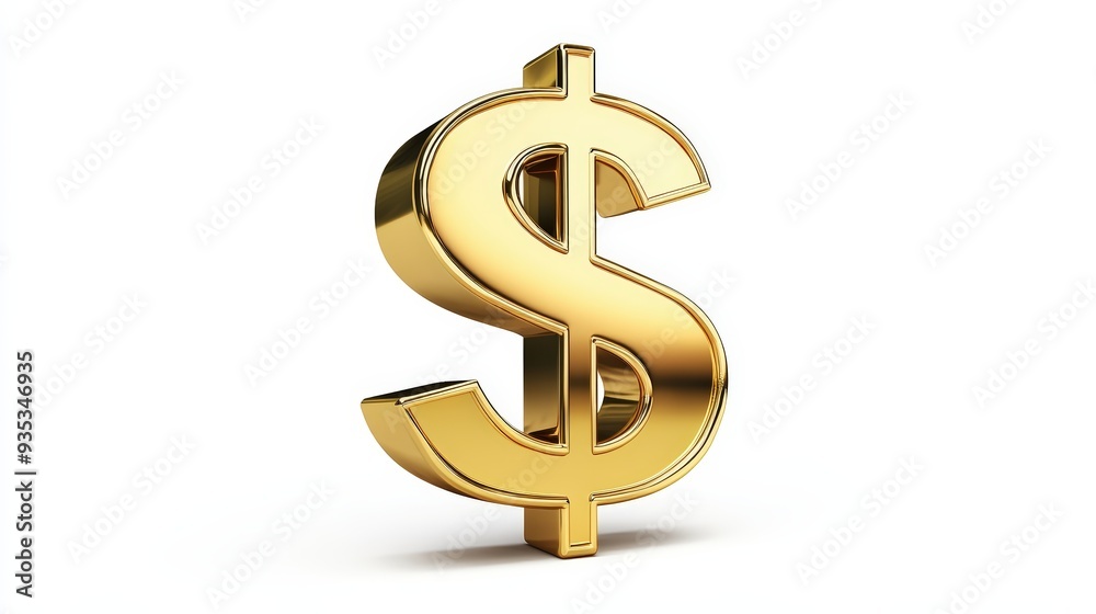 Gold Dollar Sign , Isolated On White Background, Ideal For Finance-Themed Designs And Investment Promotions . Generative ai Gold Dollar Sign , Isolated On White Background, Ideal For Finance-Themed Designs And Investment Promotions . Generative ai