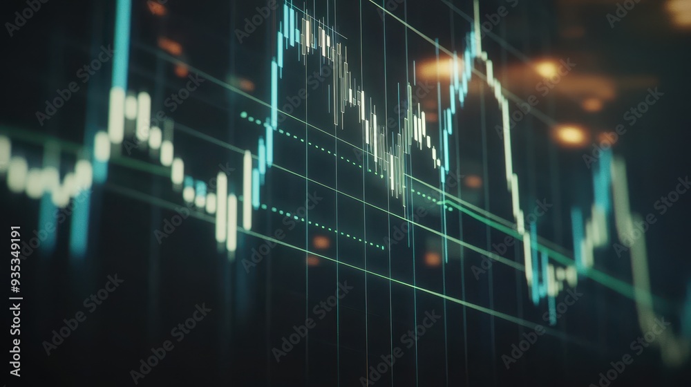 The digital stock chart. The digital stock chart.