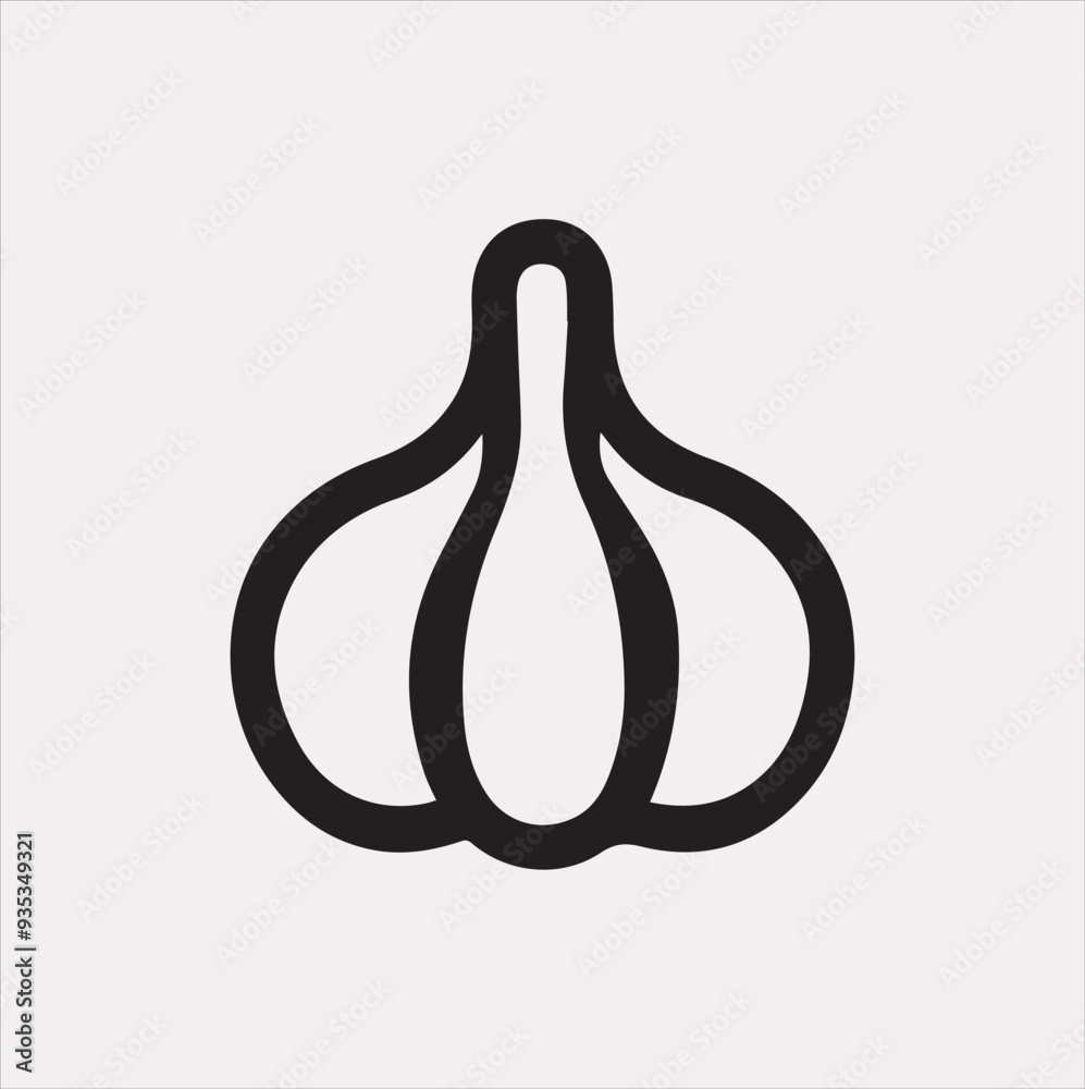 Garlic icon Vector silhouette illustration icon on a white background Garlic icon Vector silhouette illustration icon on a white background