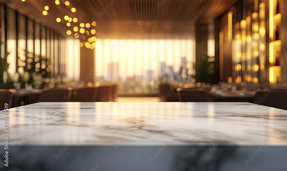 Fototapeta premium A restaurant with a table in the middle of the room