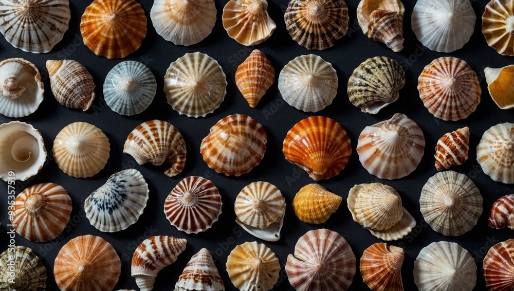 dark background of seashells dark background of seashells