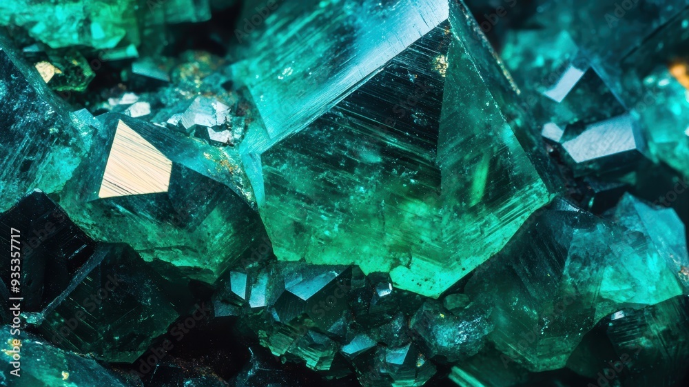 Vibrant green dioptase gemstone with unique formations and vivid shades. Vibrant green dioptase gemstone with unique formations and vivid shades.