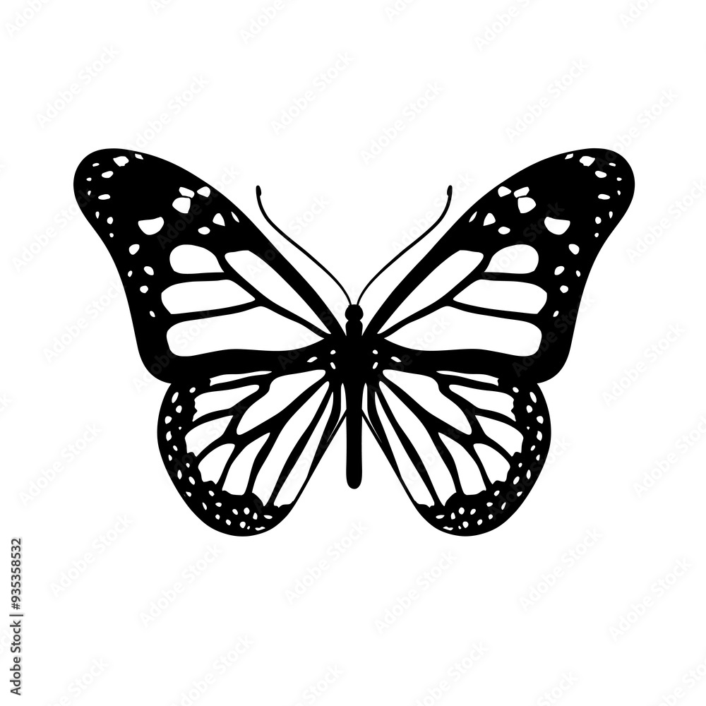 Butterfly Silhouette Vector Art Illustration Butterfly Silhouette Vector Art Illustration