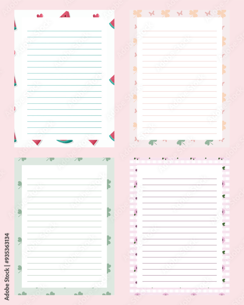 Cute kawaii sweet notepad memo pad and planner scrapbooking elements stickers Cute kawaii sweet notepad memo pad and planner scrapbooking elements stickers