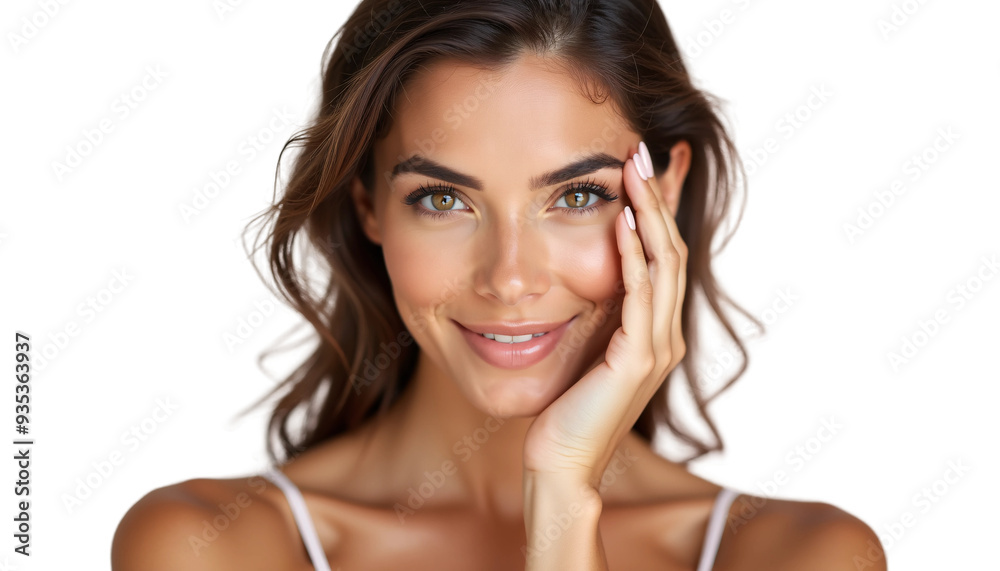 Portrait of a Spanish Woman Isolated on Transparent or White Background for Beauty Product Promotion Closeup Shot in Pose Portrait of a Spanish Woman Isolated on Transparent or White Background for Beauty Product Promotion Closeup Shot in Pose
