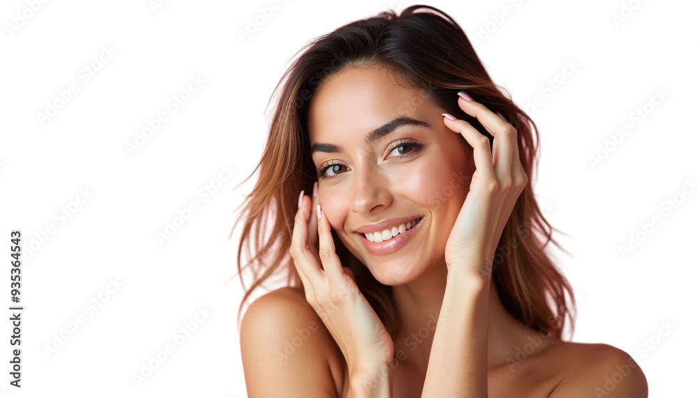 Portrait of a Spanish Woman Isolated on Transparent or White Background for Beauty Product Promotion Closeup Shot in Pose Portrait of a Spanish Woman Isolated on Transparent or White Background for Beauty Product Promotion Closeup Shot in Pose