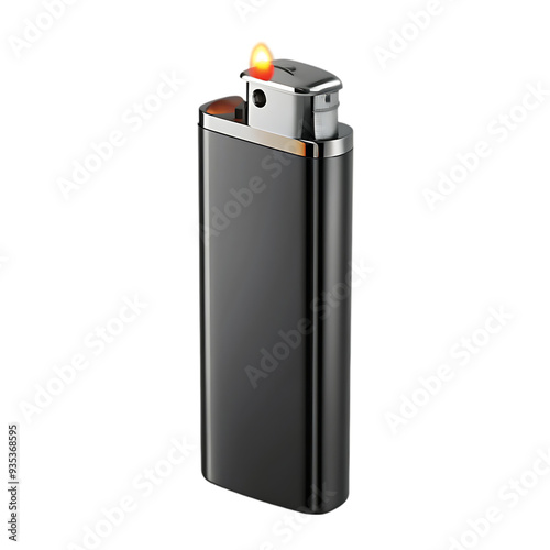 Black Lighter PNG Isolated on White Background Ideal for Product Photography and Advertising photo