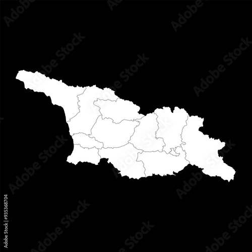 Map of Georgia with administrative divisions. Vector illustration.