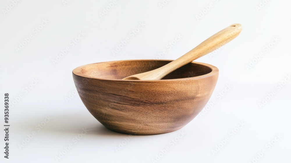 Wooden bowl with a white background. It is a handmade cooking tool. Wooden bowl with a white background. It is a handmade cooking tool.