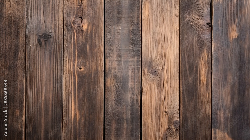 Fototapeta premium Old wooden boards with vintage typography, combining rustic textures with nostalgic lettering. Perfect for vintage branding