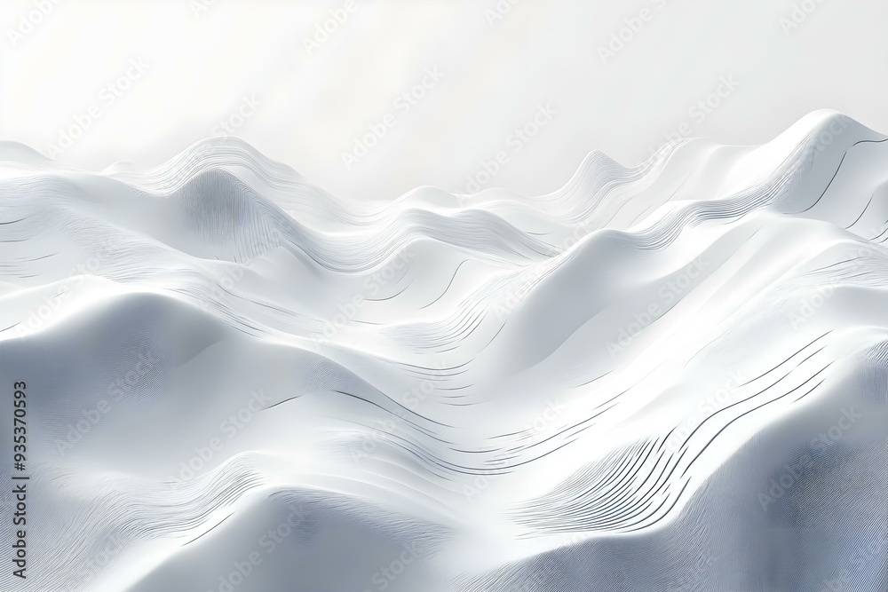 Obraz premium white landscape with mountains and hills