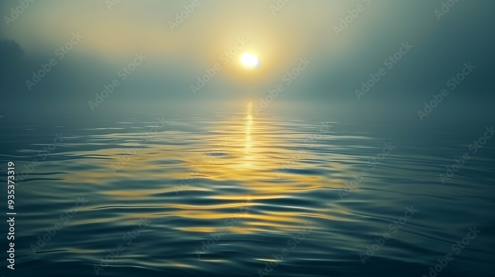 Fototapeta premium Find Peace, Exploring the Quiet and Tranquil Waters of Serene Ocean