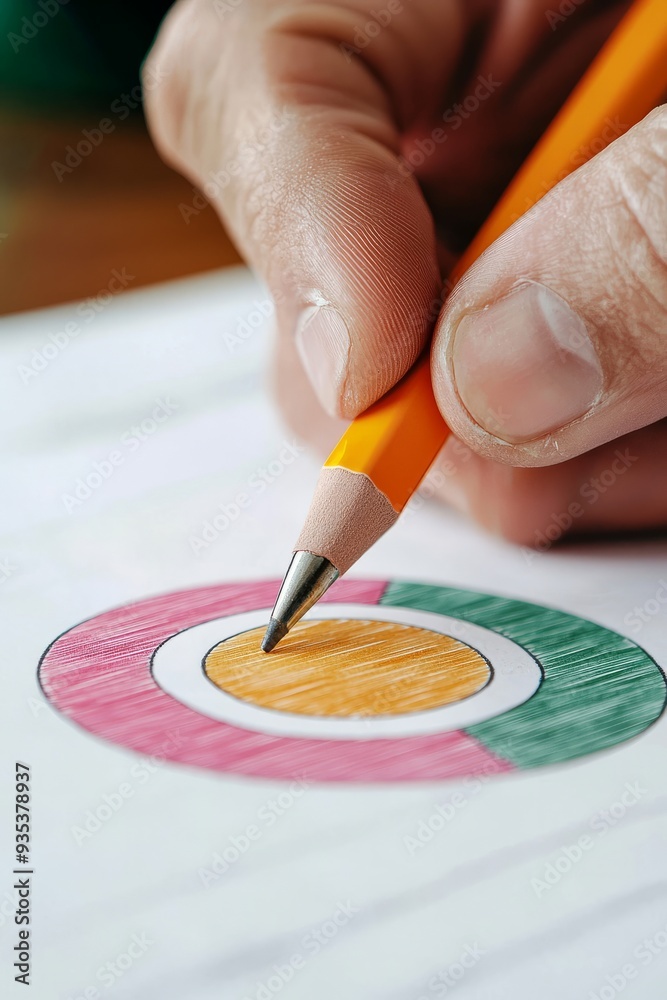 Obraz premium An entrepreneur drafts a customer acquisition strategy, outlining tactics and goals in a detailed plan