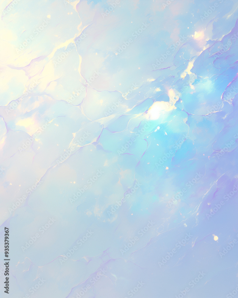 Fototapeta premium ethereal pastel gradient with delicate light reflections and soft textures blending blue and violet hues into a dreamy abstract scene