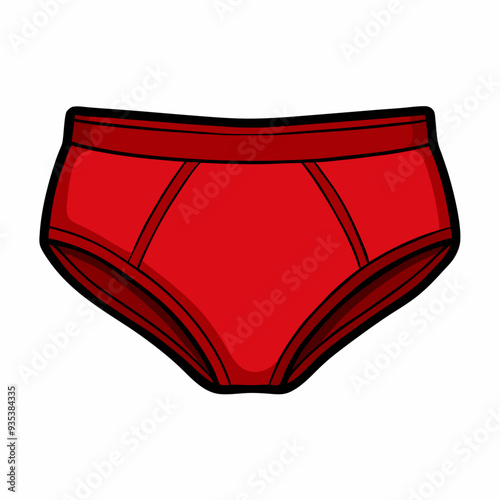 Vector Cartoon Red Mens Underwear Male Briefs on a isolated white background (12)