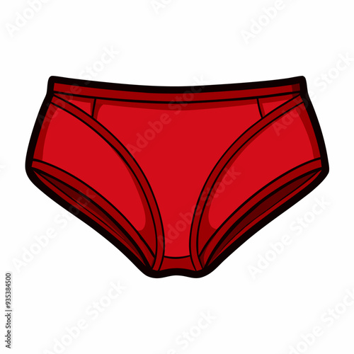 Vector Cartoon Red Mens Underwear Male Briefs on a isolated white background (13)