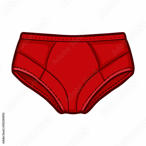 Vector Cartoon Red Mens Underwear Male Briefs on a isolated white background (3)