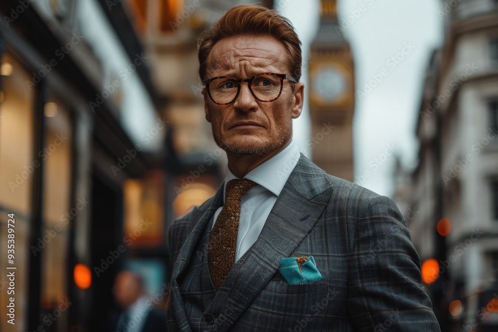 Suave Businessman in London Evening Suave Businessman in London Evening