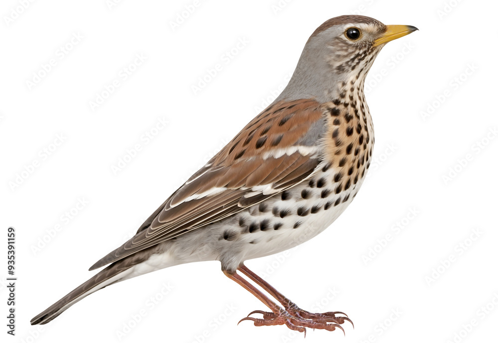 Fototapeta premium Fieldfare (Turdus pilaris), isolated on transparent background