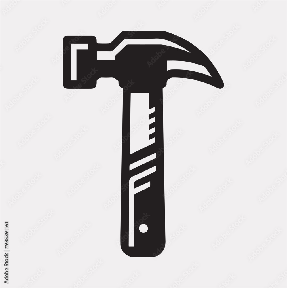 Hammer Icon Vector silhouette illustration icon on a white background Hammer Icon Vector silhouette illustration icon on a white background