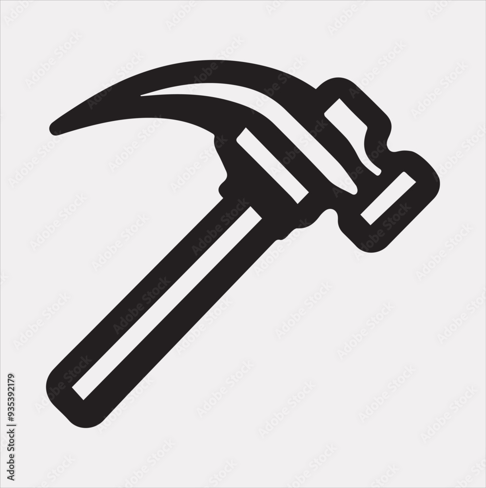 Hammer Icon Vector silhouette illustration icon on a white background Hammer Icon Vector silhouette illustration icon on a white background