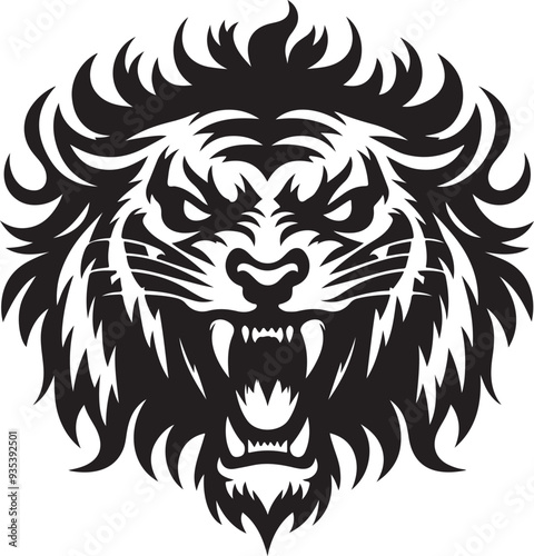 A beautiful angry Tiger face vector design.