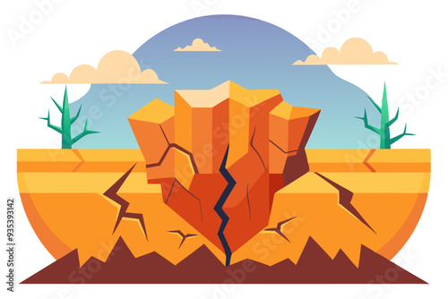A Cracked Cliff with a Divided Landscape