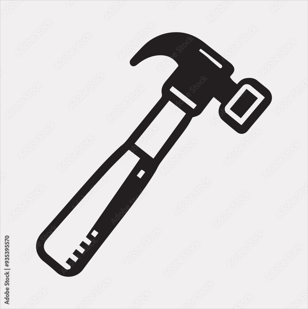 Hammer Icon Vector silhouette illustration icon on a white background Hammer Icon Vector silhouette illustration icon on a white background
