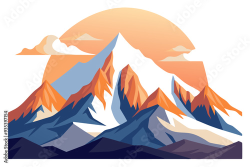Majestic Mountain Range at Sunset