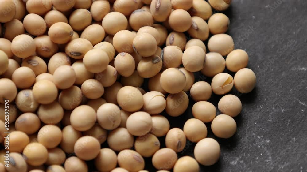 Soybean on wooden table Soybean on wooden table