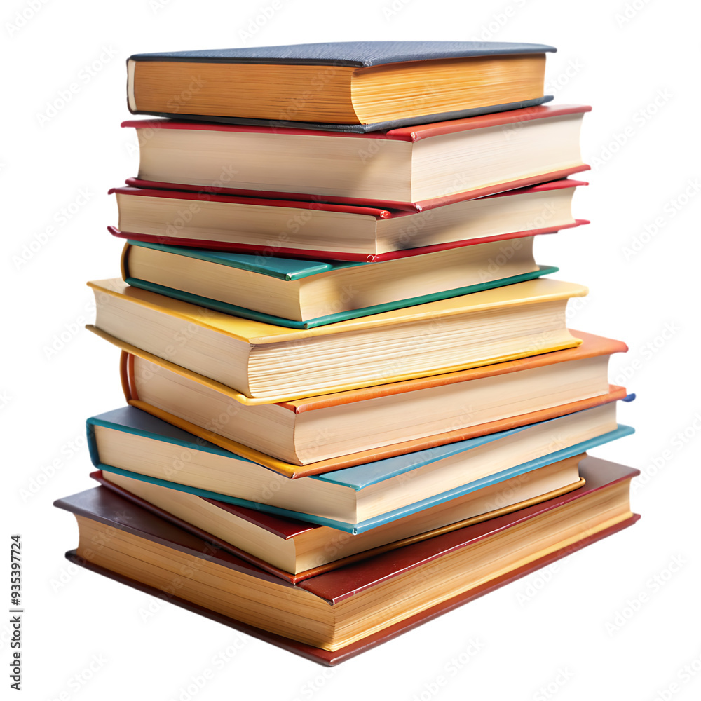 Stacked Books Isolated on White Background Ideal for Educational and Literary Illustrations Stacked Books Isolated on White Background Ideal for Educational and Literary Illustrations