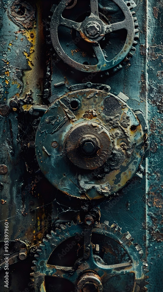 Close-Up of Rusted Gears in an Industrial Setting Close-Up of Rusted Gears in an Industrial Setting