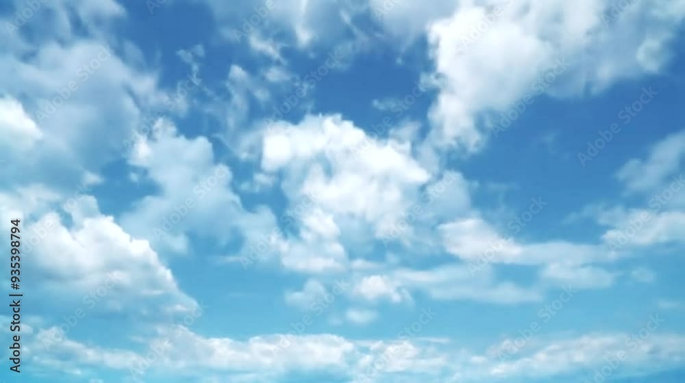 Cumulus clouds moving in the sky. 4k video animation Cumulus clouds moving in the sky. 4k video animation