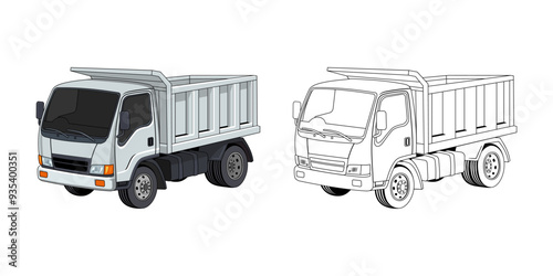 Tipper Truck Cartoon Design Illustration vector eps format suitable for your design needs logo illustration animation etc
