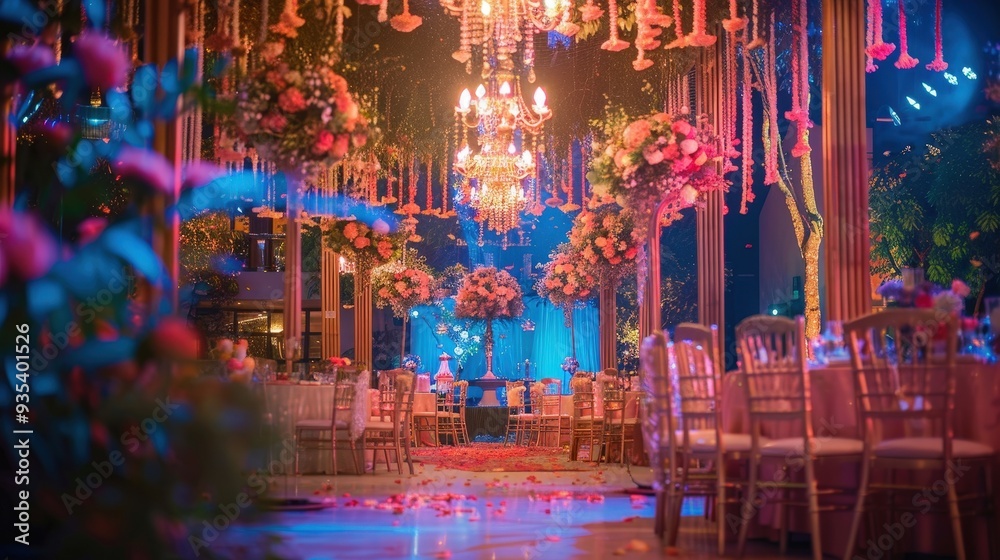 Obraz premium Wedding decorations create an enchanting ambiance. Describe your vision for wedding decor.