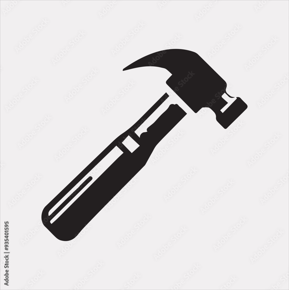 Hammer Icon Vector silhouette illustration icon on a white background Hammer Icon Vector silhouette illustration icon on a white background
